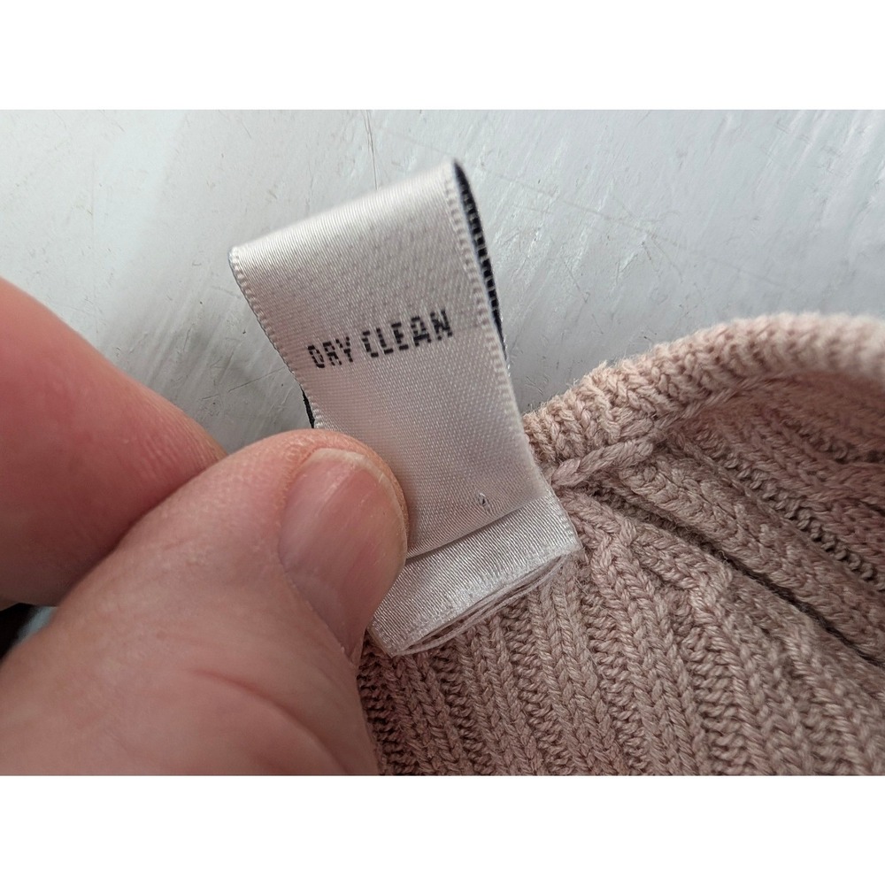 VALERIE STEVENS Sweater Womens Sz L Ribbed Knit Silk Blend Light Pink Minimalist - Picture 7 of 8